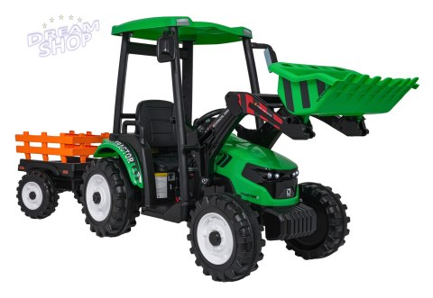 Pojazd MEGA Traktor D68 Z Przyczepką Zielony Pojazd MEGA Traktor D68 Z Przyczepką Zielony