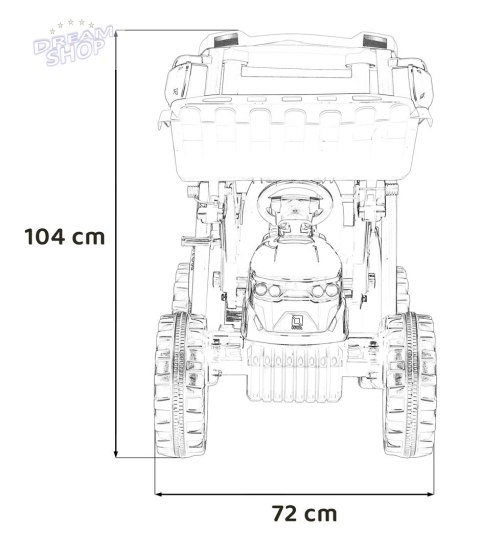 Pojazd MEGA Traktor D68 Z Przyczepką Żółty Pojazd MEGA Traktor D68 Z Przyczepką Żółty