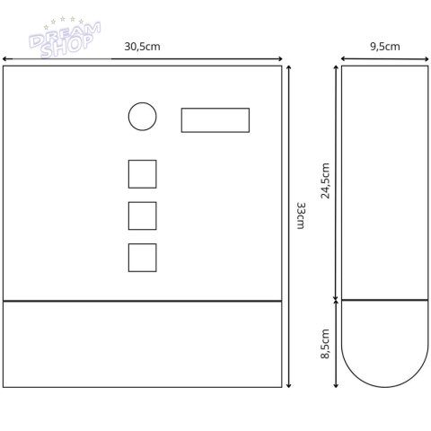 SKRZYNKA NA LISTY 30X9.5X34CM 1067520 SASKA GARDEN