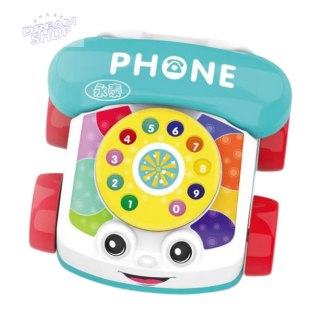 Telefon Na Kółkach Do Ciągnięcia Interaktywny Kolorowy