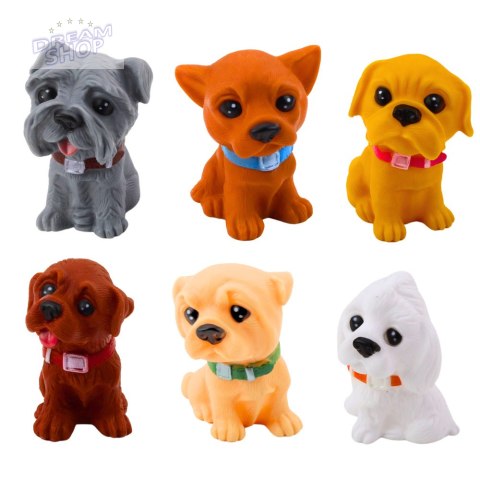 Zestaw Figurek Urocze Pieski Szczeniaczki Gumowe 8cm 6szt Zestaw Figurek Urocze Pieski Szczeniaczki Gumowe 8cm 6szt