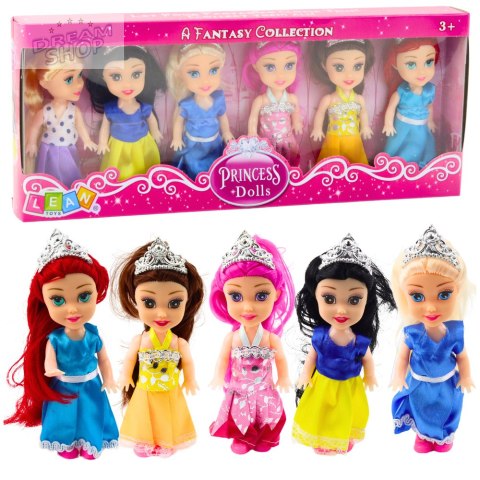 Zestaw Mini Laleczek Księżniczki Bajkowe Sukienki 6szt Zestaw Mini Laleczek Księżniczki Bajkowe Sukienki 6szt