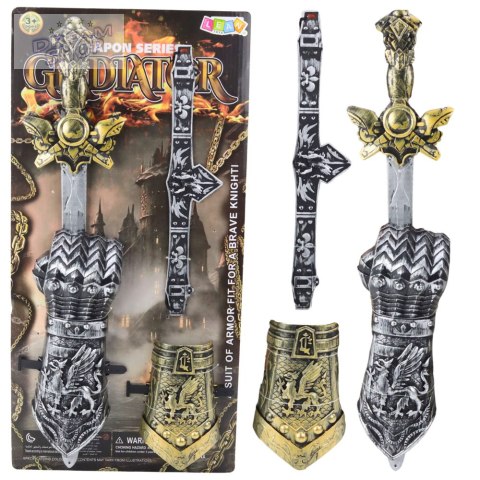 Zestaw Rycerski Gladiator Miecz Ochraniacze Pas Zdobione