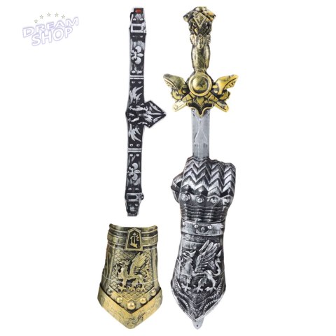 Zestaw Rycerski Gladiator Miecz Ochraniacze Pas Zdobione
