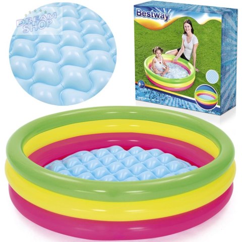 Bestway tęczowy basen dmuchany brodzik basenik 102cm miękkie dno 51104 Bestway tęczowy basen dmuchany brodzik basenik 102cm miękkie dno 51104