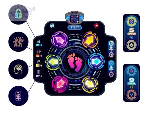 Duża muzyczna Mata Taneczna dla dzieci + bluetooth IN0180