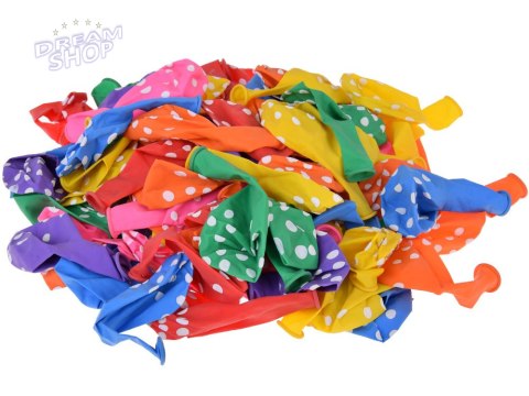 Kolorowe Balony w białe kropki zestaw 100 sztuk ZA5568 Kolorowe Balony w białe kropki zestaw 100 sztuk ZA5568