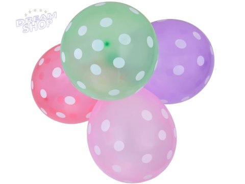 Kolorowe Balony w białe kropki zestaw 100 sztuk ZA5568 Kolorowe Balony w białe kropki zestaw 100 sztuk ZA5568
