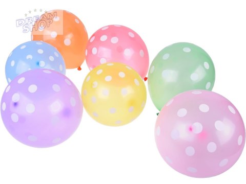 Kolorowe Balony w białe kropki zestaw 100 sztuk ZA5568 Kolorowe Balony w białe kropki zestaw 100 sztuk ZA5568