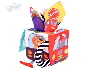 Miękka Kostka Sensoryczna Pojazdy pudełko z chusteczkami montessori ZA5587