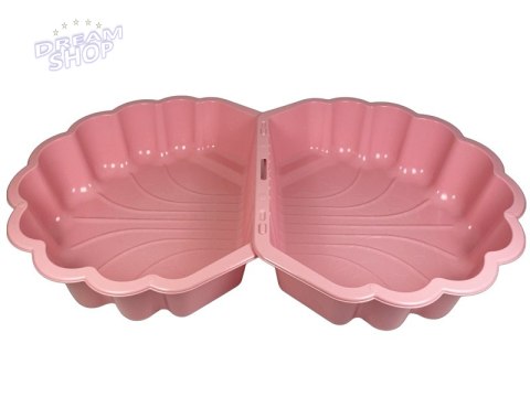 Piaskownica zamykana basen Muszelka Twins podwójna 2w1 174x79x20cm różowa Piaskownica zamykana basen Muszelka Twins podwójna 2w1 174x79x20cm różowa