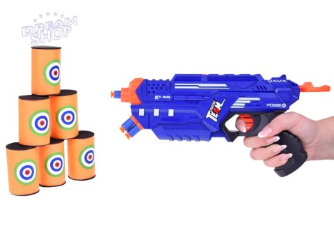 Pistolet Shotgun 2w1 + Naboje piankowe żelowe Tarcza Okulary Puszki ZA5564
