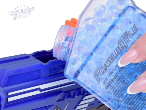 Pistolet Shotgun 2w1 + Naboje piankowe żelowe Tarcza Okulary Puszki ZA5564