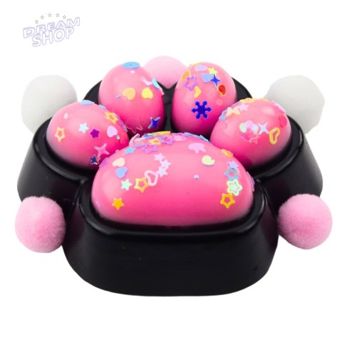 Gniotek Kocia Łapka Antystresowa Sensoryczna Squishy Czarno-Różowa