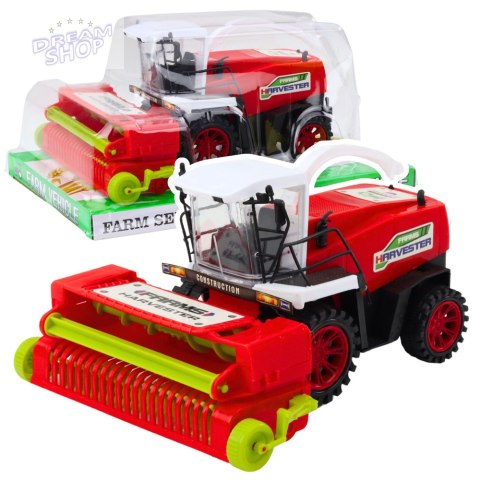Kombajn Rolniczy Farmerski Z Hederem Napęd Czerwony Kombajn Rolniczy Farmerski Z Hederem Napęd Czerwony
