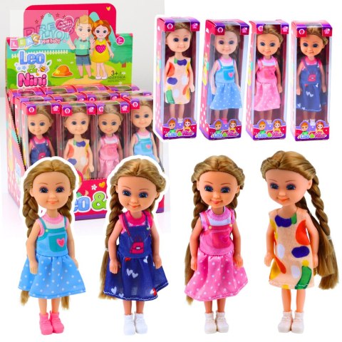 Mini Laleczka Z Długimi Włosami W Sukience 15cm Mix Mini Laleczka Z Długimi Włosami W Sukience 15cm Mix
