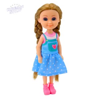 Mini Laleczka Z Długimi Włosami W Sukience 15cm Mix