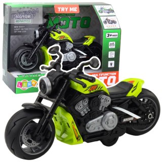 Motocykl Zabawkowy Na Baterie Napęd Światła Dźwięki Zielony