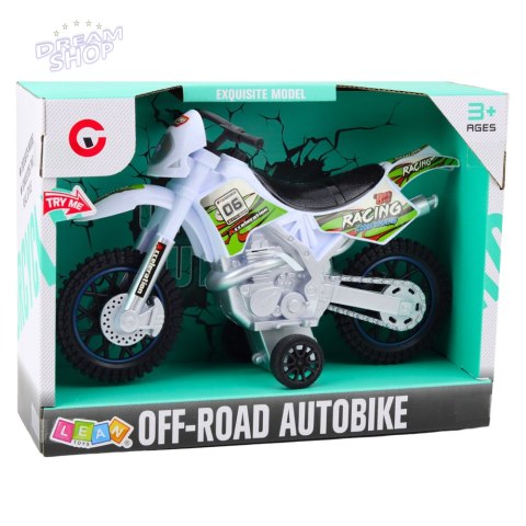 Motor Crossowy Off-Road Napęd Światła Dźwięki Biały Motor Crossowy Off-Road Napęd Światła Dźwięki Biały