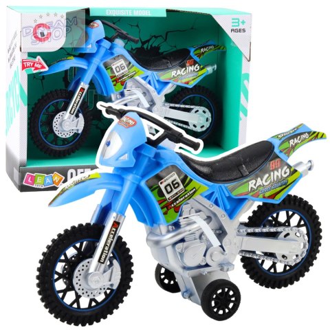 Motor Crossowy Off-Road Napęd Światła Dźwięki Niebieski Motor Crossowy Off-Road Napęd Światła Dźwięki Niebieski