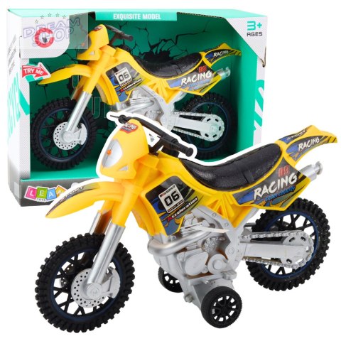 Motor Crossowy Off-Road Napęd Światła Dźwięki Żółty Motor Crossowy Off-Road Napęd Światła Dźwięki Żółty