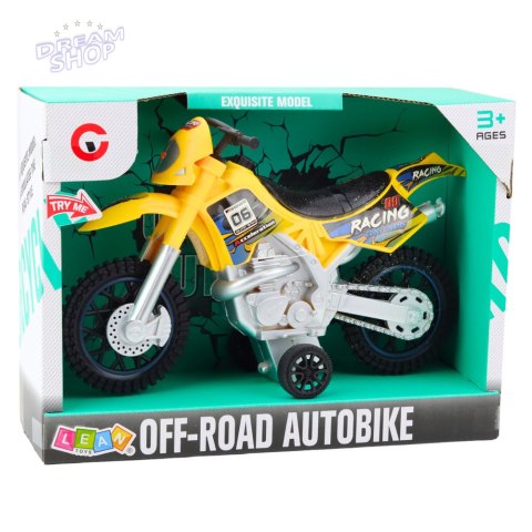 Motor Crossowy Off-Road Napęd Światła Dźwięki Żółty Motor Crossowy Off-Road Napęd Światła Dźwięki Żółty