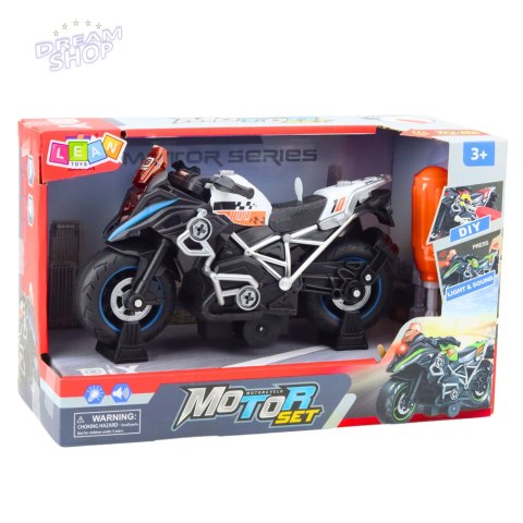 Motor Wyścigowy Do Skręcania Rozkręcania DIY Światła Dźwięki Czarny Motor Wyścigowy Do Skręcania Rozkręcania DIY Światła Dźwięki Czarny