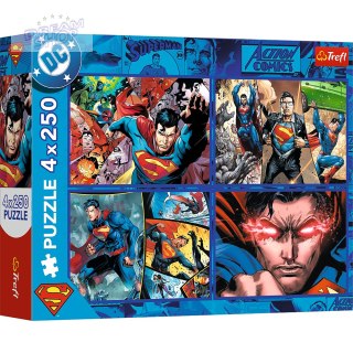 Puzzle - 4x250 - Odwaga Supermana - Warner Superman Trefl 13340