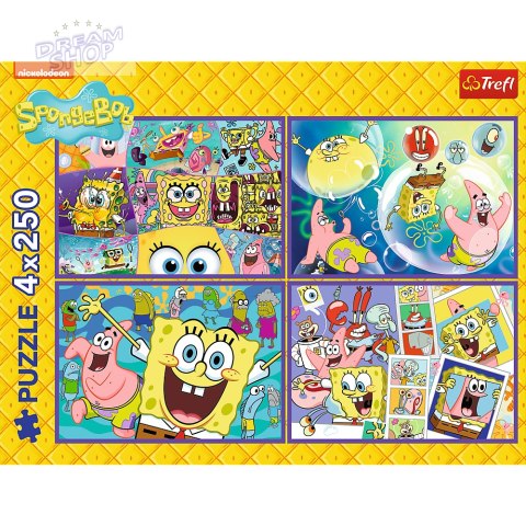 Puzzle - 4x250 - Szalony świat Sponge Boba Trefl 13342 Puzzle - 4x250 - Szalony świat Sponge Boba Trefl 13342