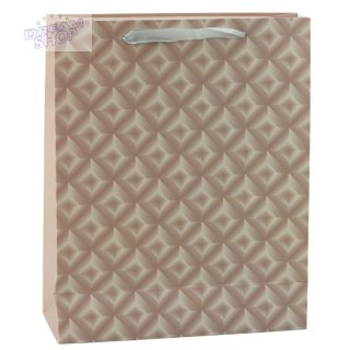 Torba Prezentowa Z Tłoczeniem Beżowa 32 x 26 x 10cm