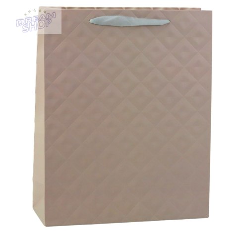 Torba Prezentowa Z Tłoczeniem Beżowa 32 x 26 x 10cm