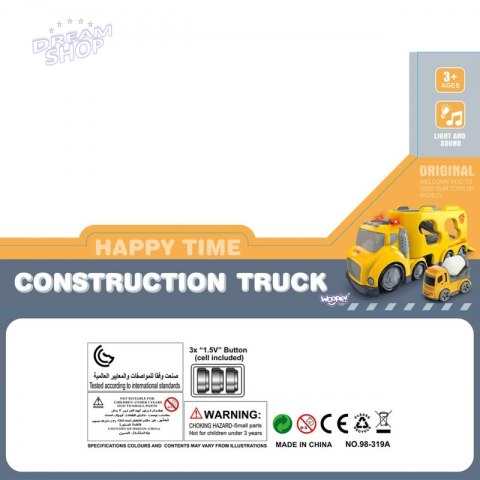 WOOPIE Duża Żółta Laweta City Truck Efekty Dźwiękowe i Świetlne WOOPIE Duża Żółta Laweta City Truck Efekty Dźwiękowe i Świetlne