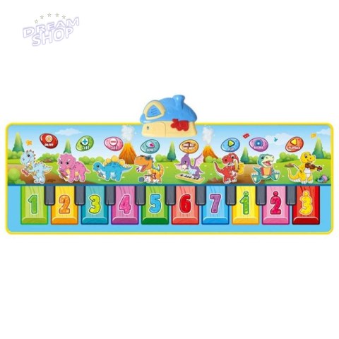WOOPIE Mata Muzyczna XXL Dinusie 2w1 Pianinko 8 Melodii 110cm WOOPIE Mata Muzyczna XXL Dinusie 2w1 Pianinko 8 Melodii 110cm