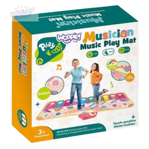 WOOPIE Mata Muzyczna XXL Dinusie 2w1 Pianinko 8 Melodii 110cm WOOPIE Mata Muzyczna XXL Dinusie 2w1 Pianinko 8 Melodii 110cm