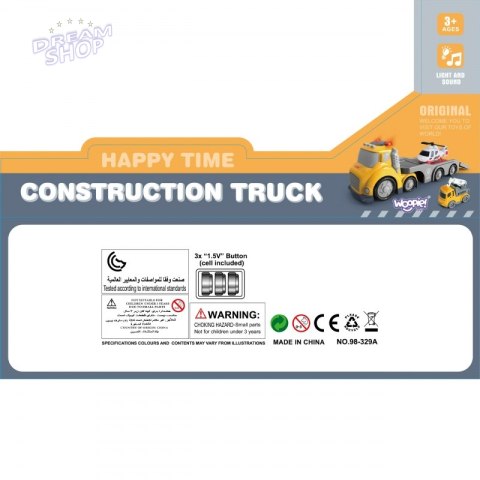 WOOPIE Żółta Laweta City Truck Efekty Dźwiękowe i Świetlne WOOPIE Żółta Laweta City Truck Efekty Dźwiękowe i Świetlne