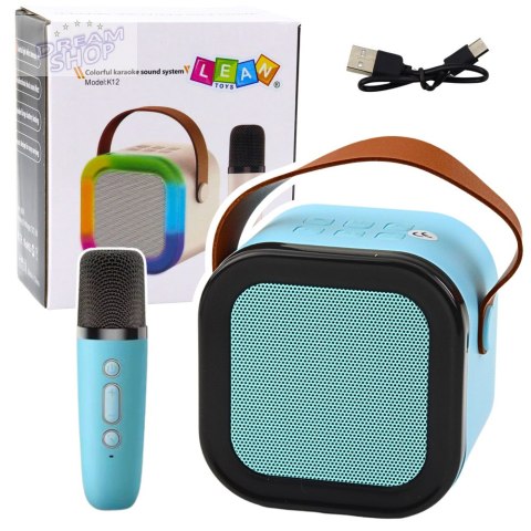 Zestaw Karaoke Głośnik Mikrofon Bezprzewodowy K12 RGB Bluetooth Niebieski Zestaw Karaoke Głośnik Mikrofon Bezprzewodowy K12 RGB Bluetooth Niebieski