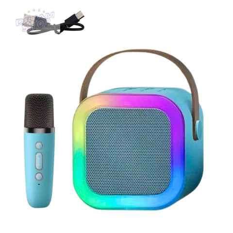 Zestaw Karaoke Głośnik Mikrofon Bezprzewodowy K12 RGB Bluetooth Niebieski Zestaw Karaoke Głośnik Mikrofon Bezprzewodowy K12 RGB Bluetooth Niebieski