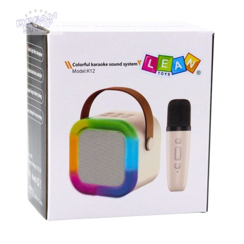 Zestaw Karaoke Głośnik Mikrofon Bezprzewodowy K12 RGB Bluetooth Różowy Zestaw Karaoke Głośnik Mikrofon Bezprzewodowy K12 RGB Bluetooth Różowy