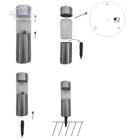 LAMPA SOLARNA 4,5X15CM INOX 6SZT LAMPA SOLARNA 4,5X15CM INOX 6SZT