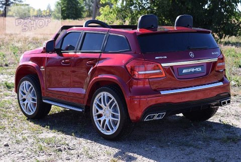MERCEDES GLS 63, 4 SILNIKI, 2X12 V, MIĘKKIE KOŁA, MIĘKKIE SIEDZENIE DLA 2 DZIECI/HL228