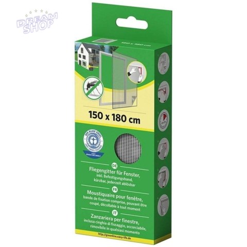 MOSKITIERA OKNO 150X180 BIAŁA POLIESTER+TAŚMA RZEP