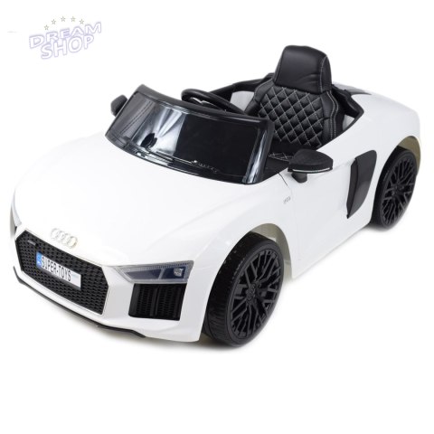 ORYGINALNE AUDI R8 SPYDER W NAJLEPSZEJ WERSJI, MIĘKKIE SIEDZENIE, PILOT 2.4 GHZ/ 2198 ORYGINALNE AUDI R8 SPYDER W NAJLEPSZEJ WERSJI, MIĘKKIE SIEDZENIE, PILOT 2.4 GHZ/ 2198