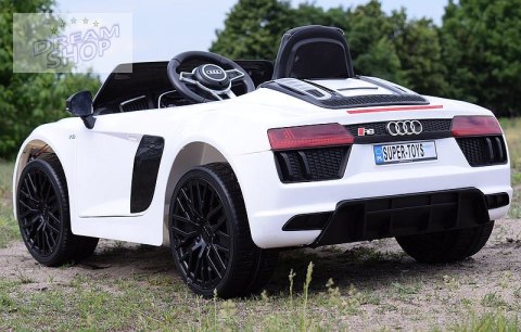 ORYGINALNE AUDI R8 SPYDER W NAJLEPSZEJ WERSJI, MIĘKKIE SIEDZENIE, PILOT 2.4 GHZ/ 2198 ORYGINALNE AUDI R8 SPYDER W NAJLEPSZEJ WERSJI, MIĘKKIE SIEDZENIE, PILOT 2.4 GHZ/ 2198
