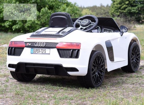 ORYGINALNE AUDI R8 SPYDER W NAJLEPSZEJ WERSJI, MIĘKKIE SIEDZENIE, PILOT 2.4 GHZ/ 2198 ORYGINALNE AUDI R8 SPYDER W NAJLEPSZEJ WERSJI, MIĘKKIE SIEDZENIE, PILOT 2.4 GHZ/ 2198