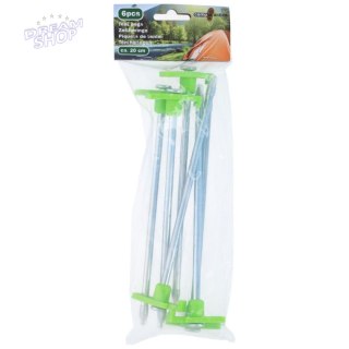 ŚLEDZIE DO NAMIOTU 20CM KPL. 6SZT METAL PLASTIK CAMP ACTIVE