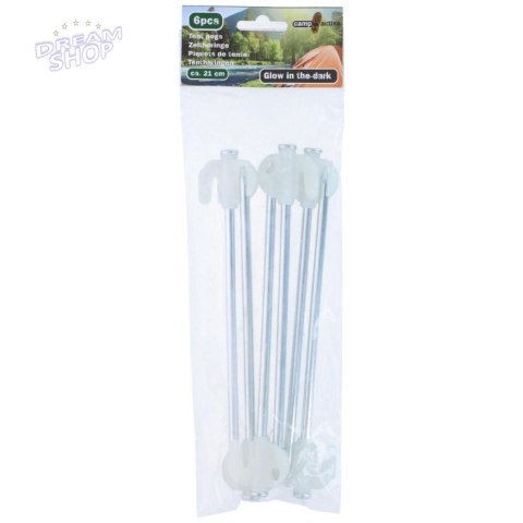 ŚLEDZIE DO NAMIOTU 21CM KPL. 6SZT METAL PLASTIK ŚWIECĄCE W NOCY CAMP ACTIVE ŚLEDZIE DO NAMIOTU 21CM KPL. 6SZT METAL PLASTIK ŚWIECĄCE W NOCY CAMP ACTIVE