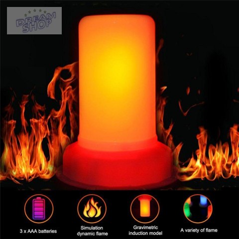 ŚWIECA LED EFEKT PŁOMIENIA 7.5x9.5CM ŚWIECA LED EFEKT PŁOMIENIA 7.5x9.5CM