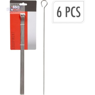 SZPIKULEC DO SZASZŁYKÓW 6SZT DŁ. 35,5CM STAL NIERDZEWNA