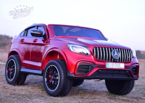 MERCEDES GLC 63S LICENCJA, 4X4, 2x12V, WALIZKA, MIĘKKIE KOŁA EVA, MIĘKKIE SIEDZENIE, LAKIER POLEROWANY, FULL OPCJA/XMX608
