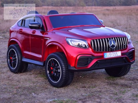 MERCEDES GLC 63S LICENCJA, 4X4, 2x12V, WALIZKA, MIĘKKIE KOŁA EVA, MIĘKKIE SIEDZENIE, LAKIER POLEROWANY, FULL OPCJA/XMX608